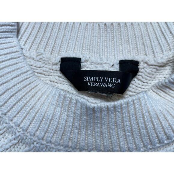 Simply Vera Women's Cable Knit cream sweater. Braided Detail. Dolman Style? - Picture 3 of 6